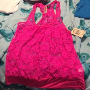 Hot pink racer back tank top